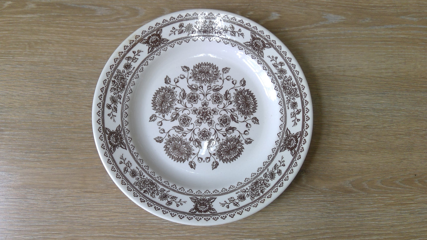 3pc Brown Floral Dinner Plates
