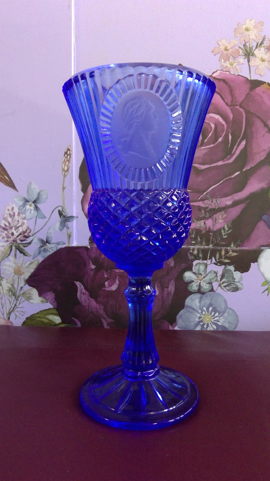 Blue George Washington Candle Holder/Goblet