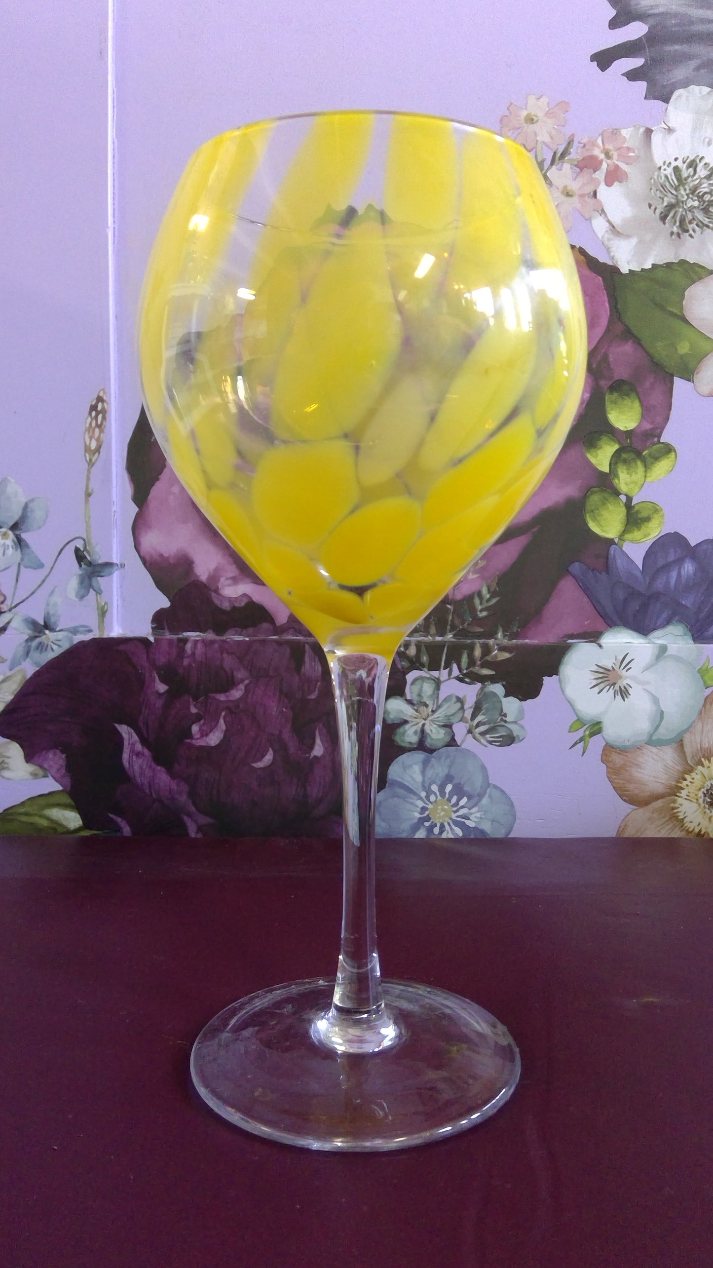 Hand Blown Yellow Martini Glass