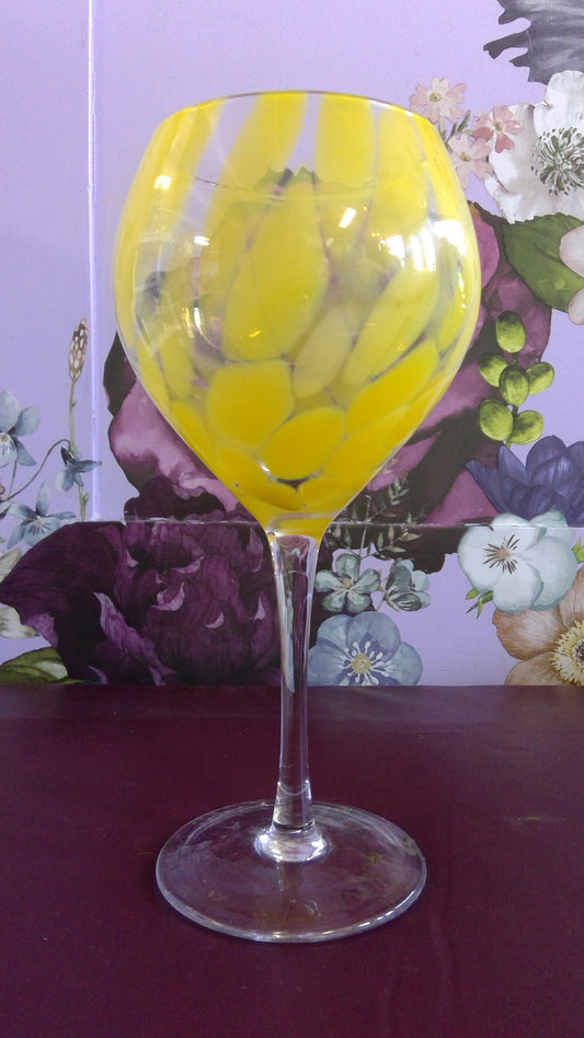 Hand Blown Yellow Martini Glass