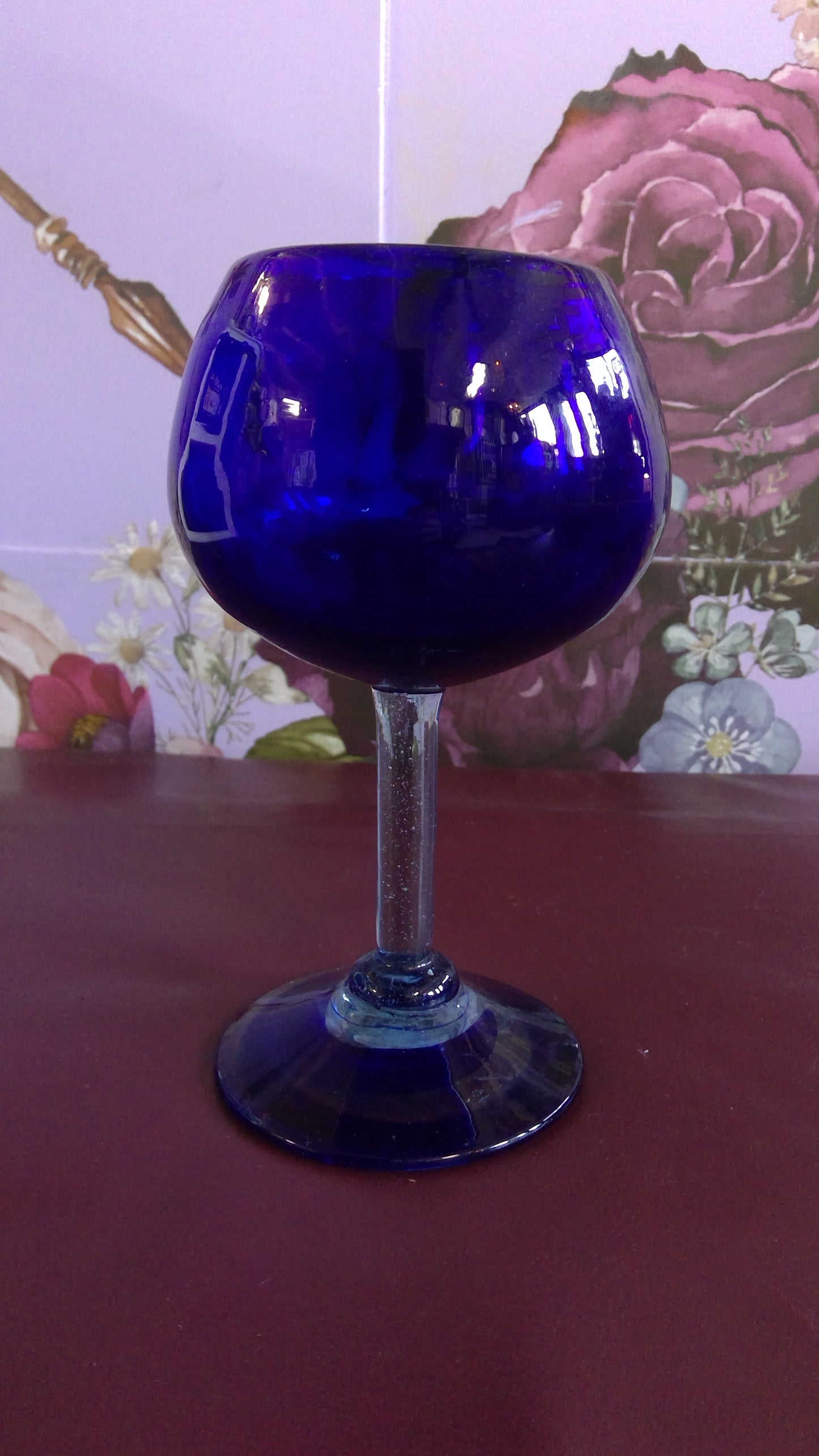 Cobalt Blue Wine Glass