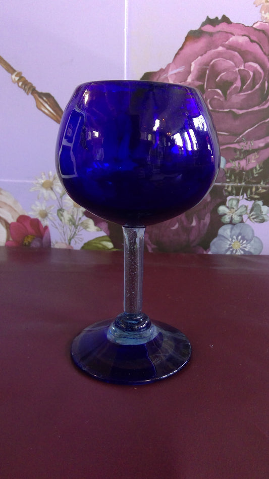 Cobalt Blue Wine Glass