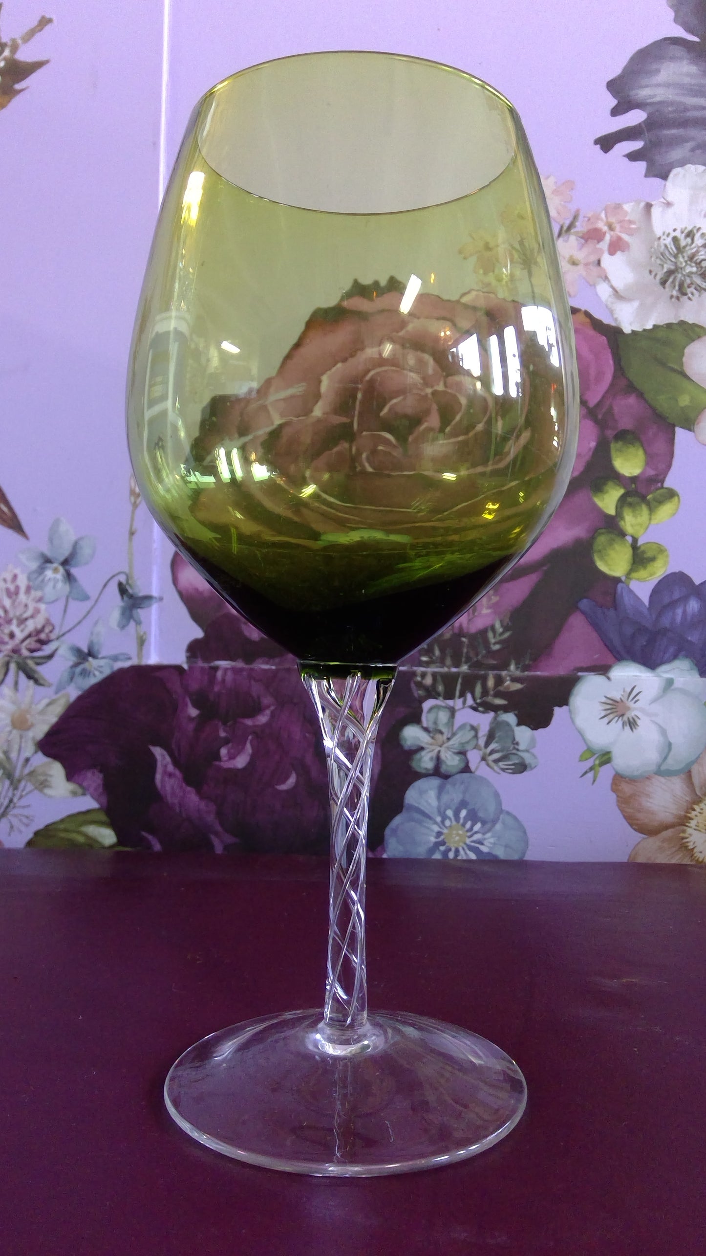 Green Oversized Wine Glass