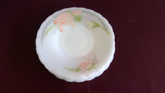 Iris Floral Milkglass Saucer