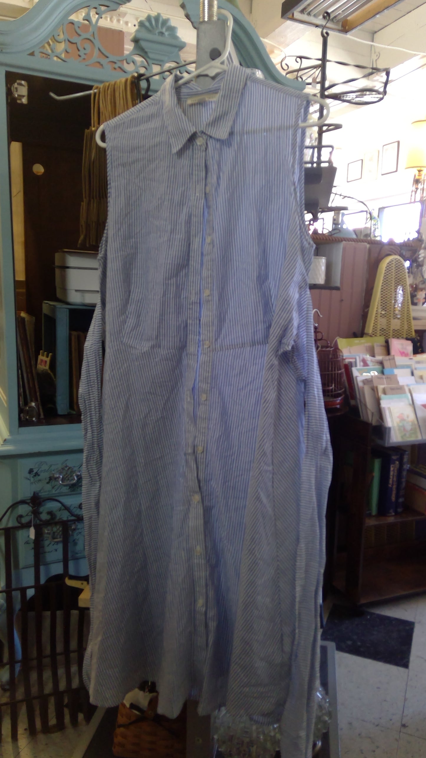 Blue and white striped Dress