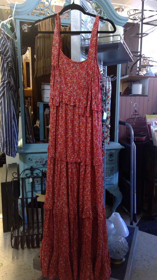 Red Floral Maxi Dress