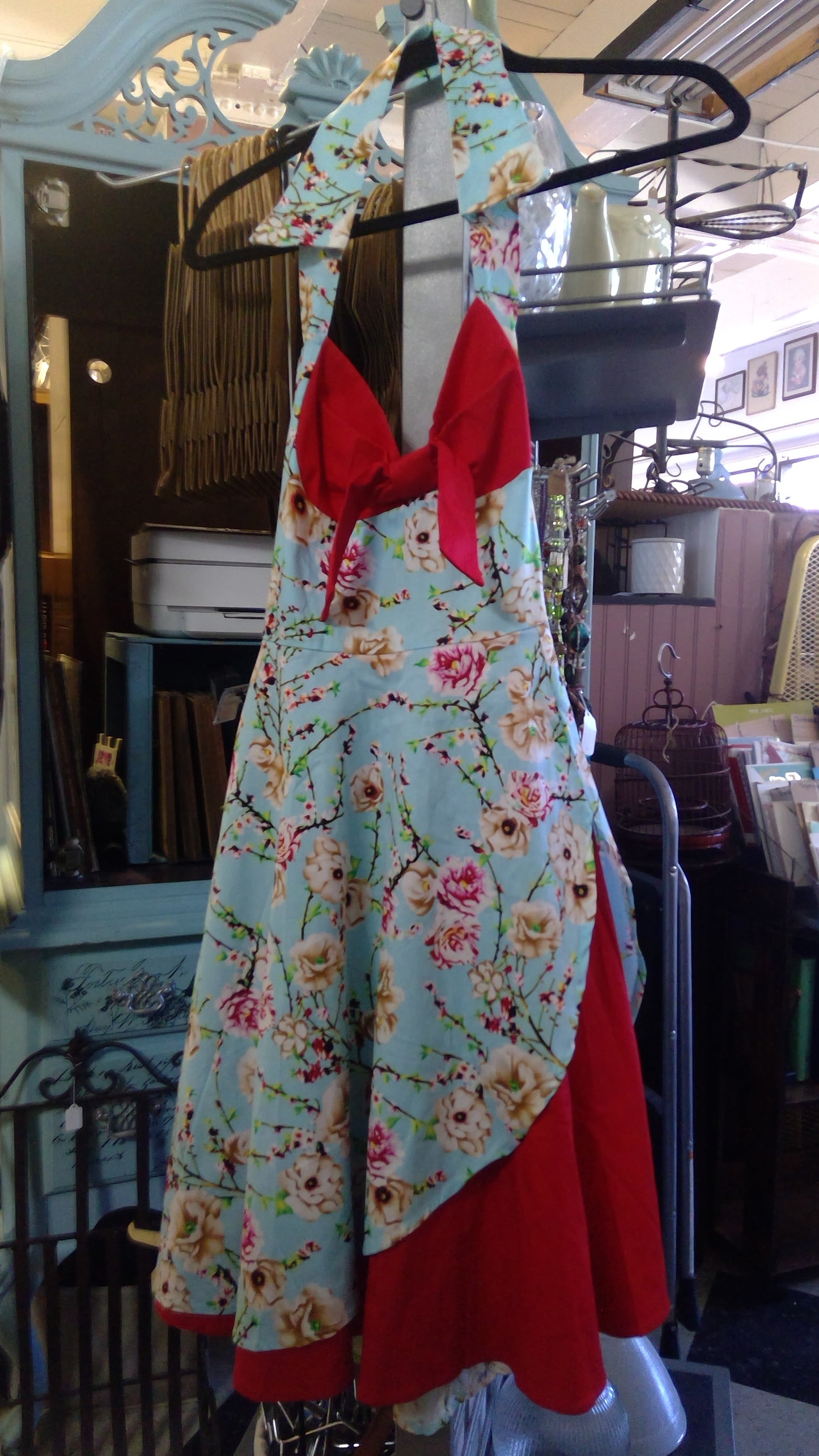 Baby Blue Floral Pinup Dress