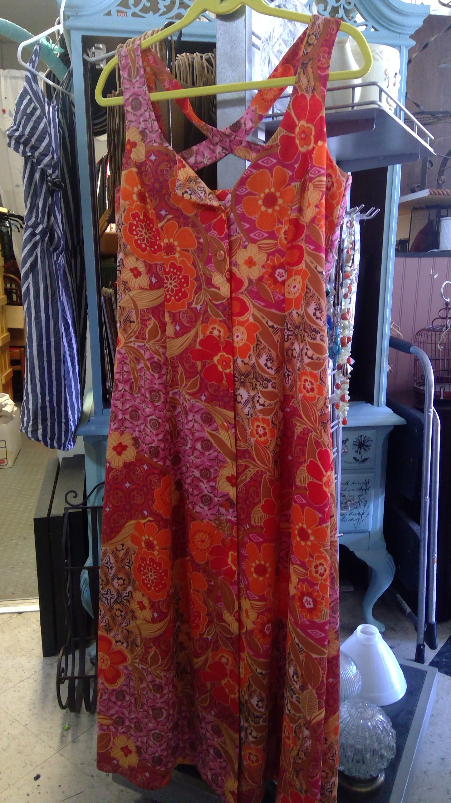Orange Floral Maxi Dress