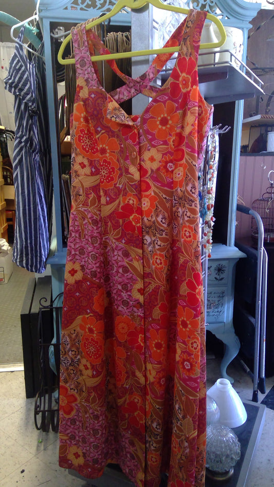 Orange Floral Maxi Dress