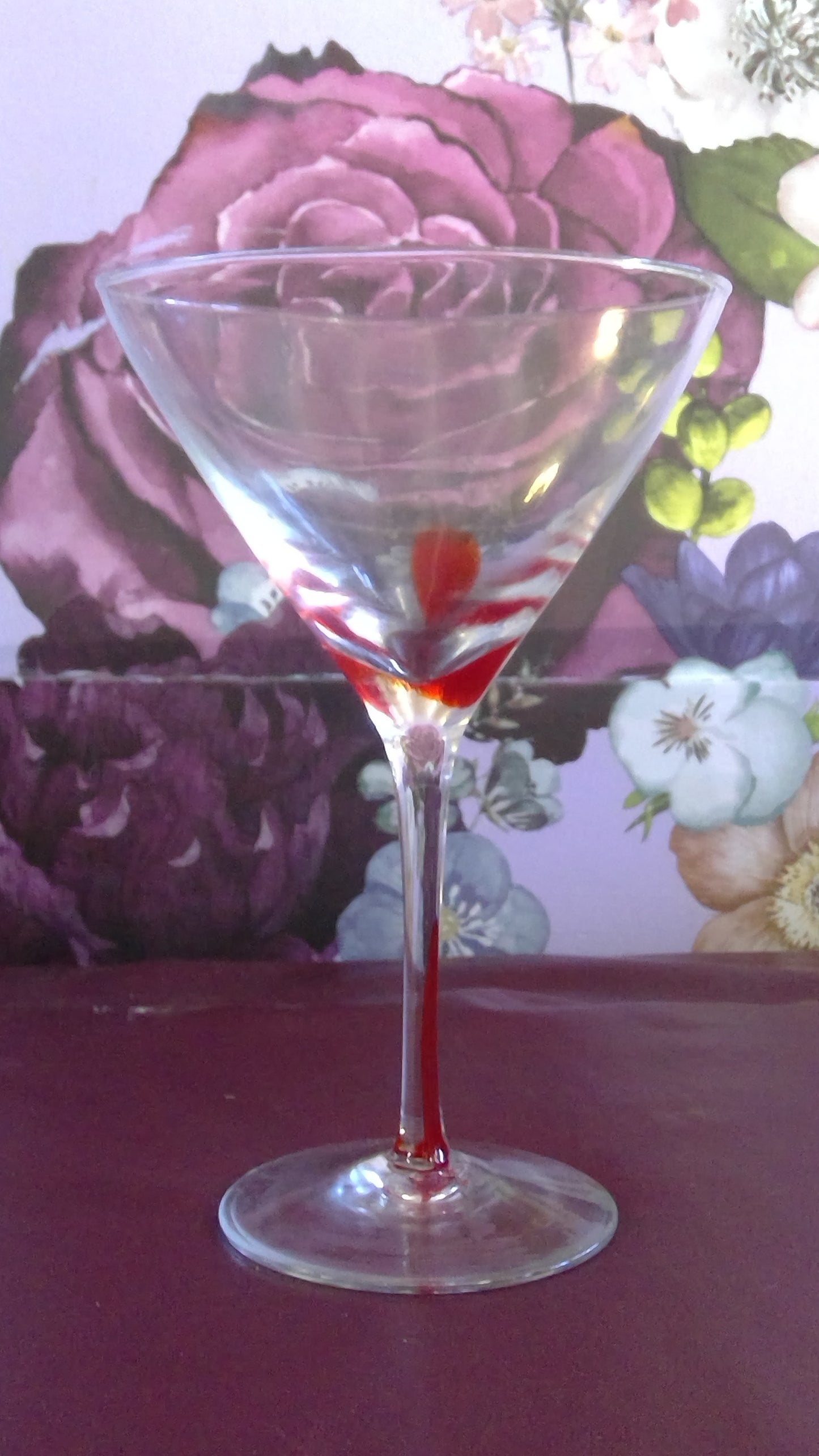 Martini Glass with red accent