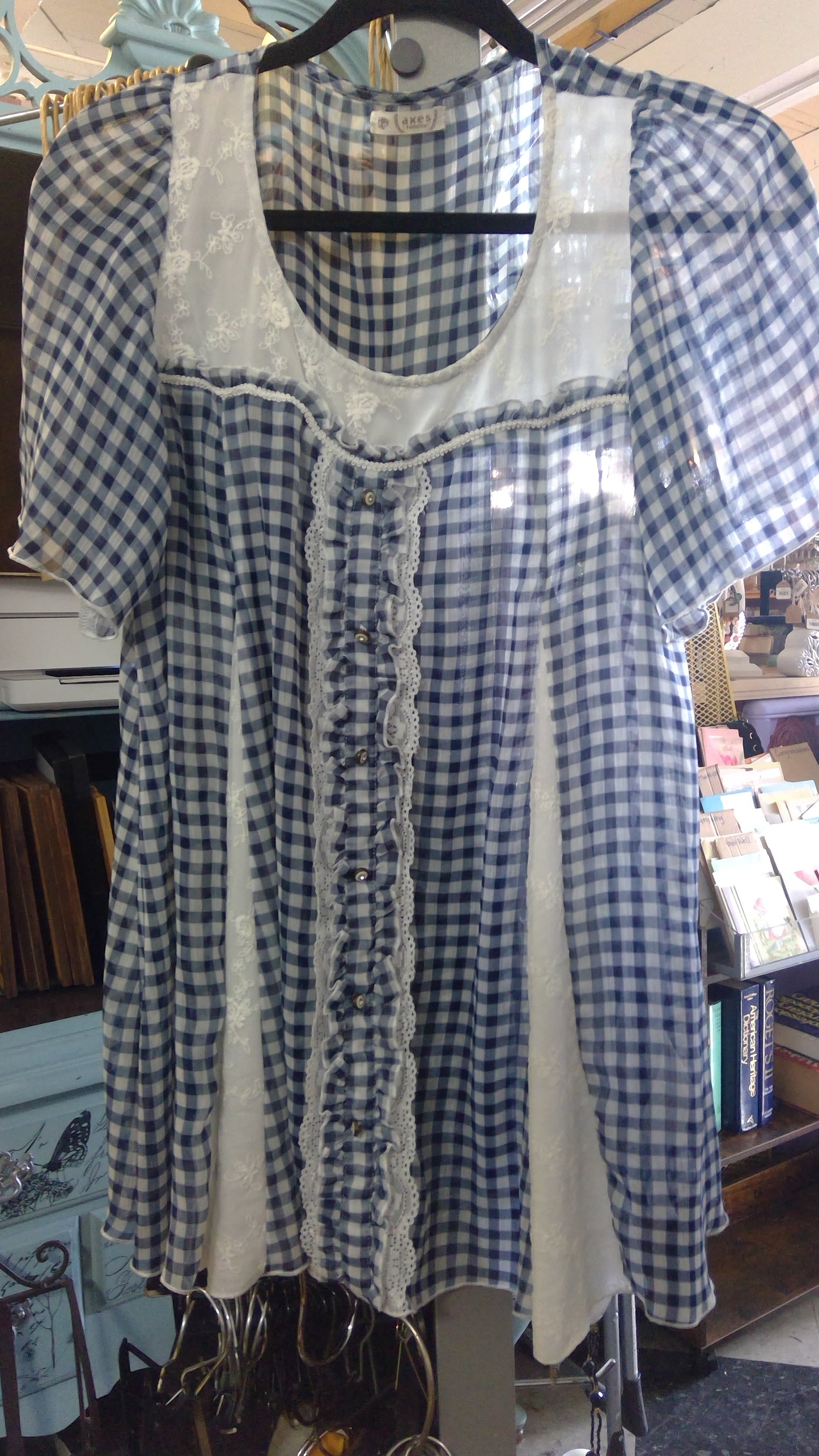 Blue and white Gingham Blouse