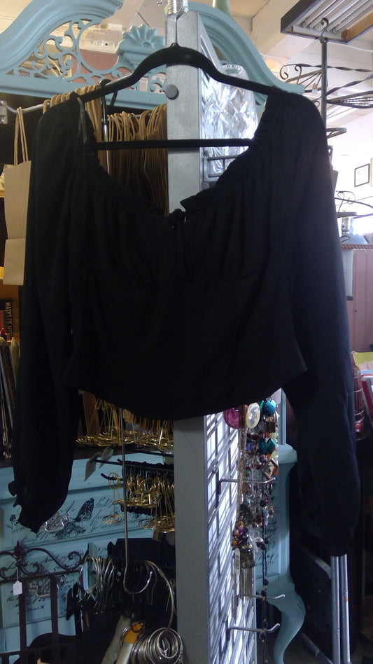 Black Long Sleeve Off the shoulder top