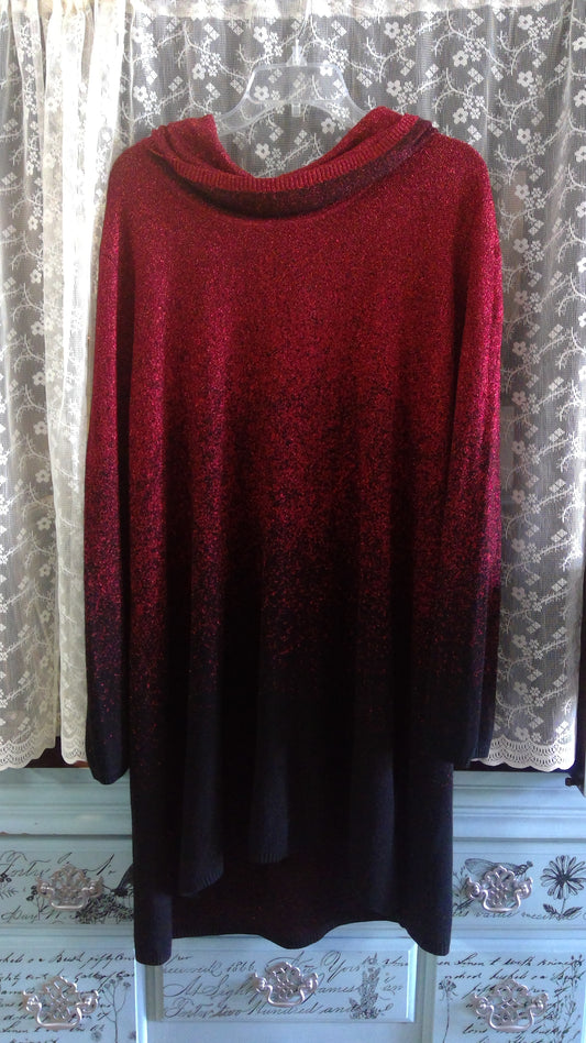 Red and Black Glittery Sweater
