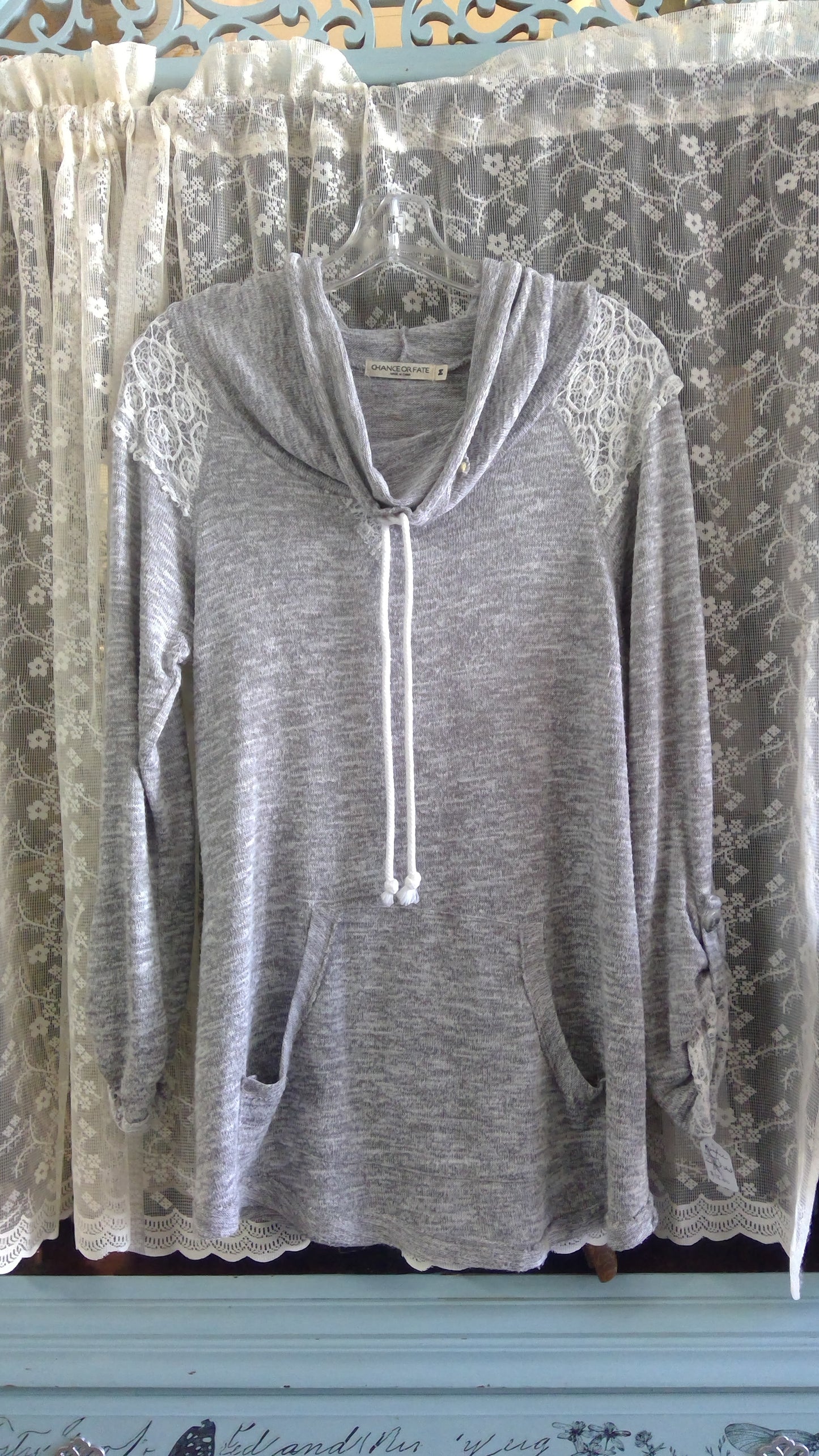 Grey Lace Sweater