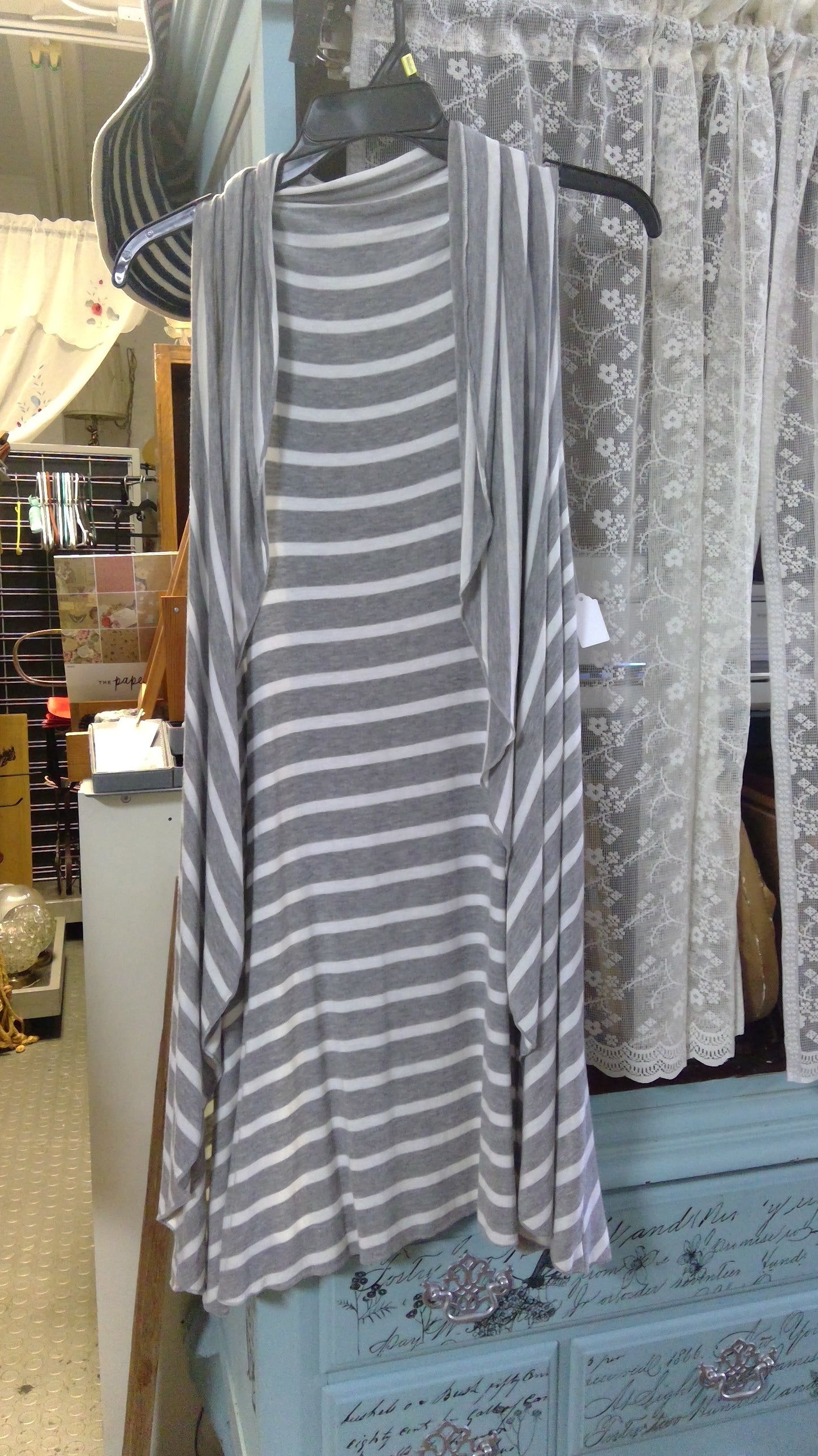 Grey and White Coverup