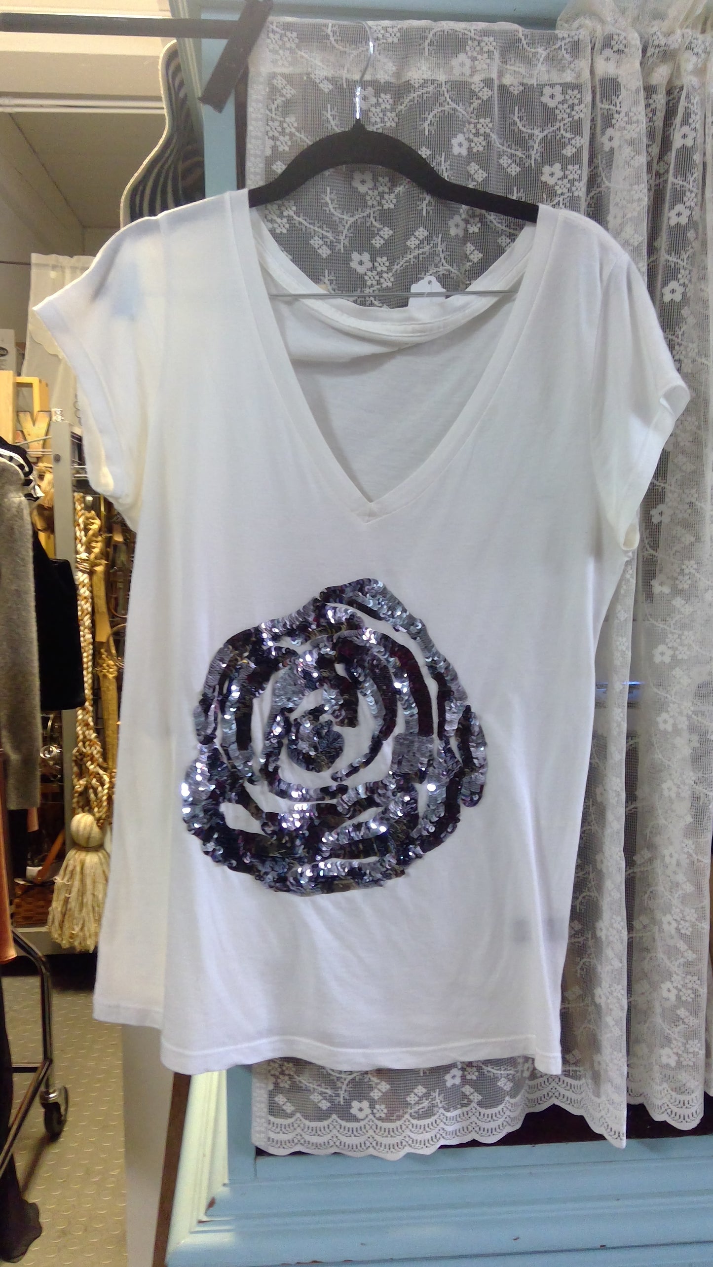 Sequin Rose Tshirt