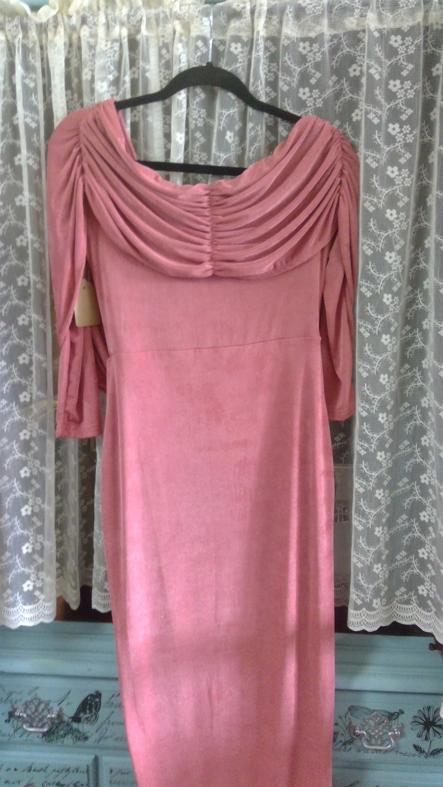 salmon glittery dress