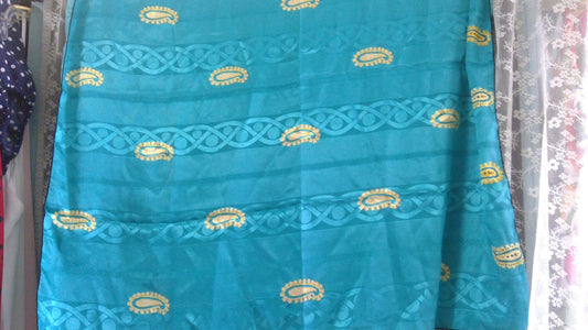 Teal and Gold Scarf