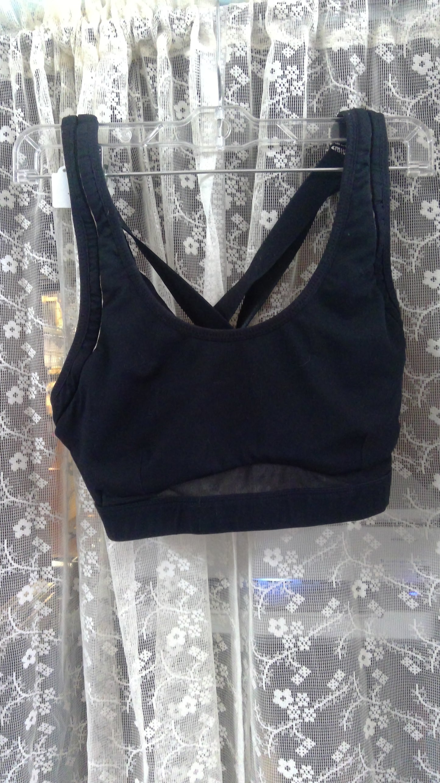 Black Cross Back Sports Bra