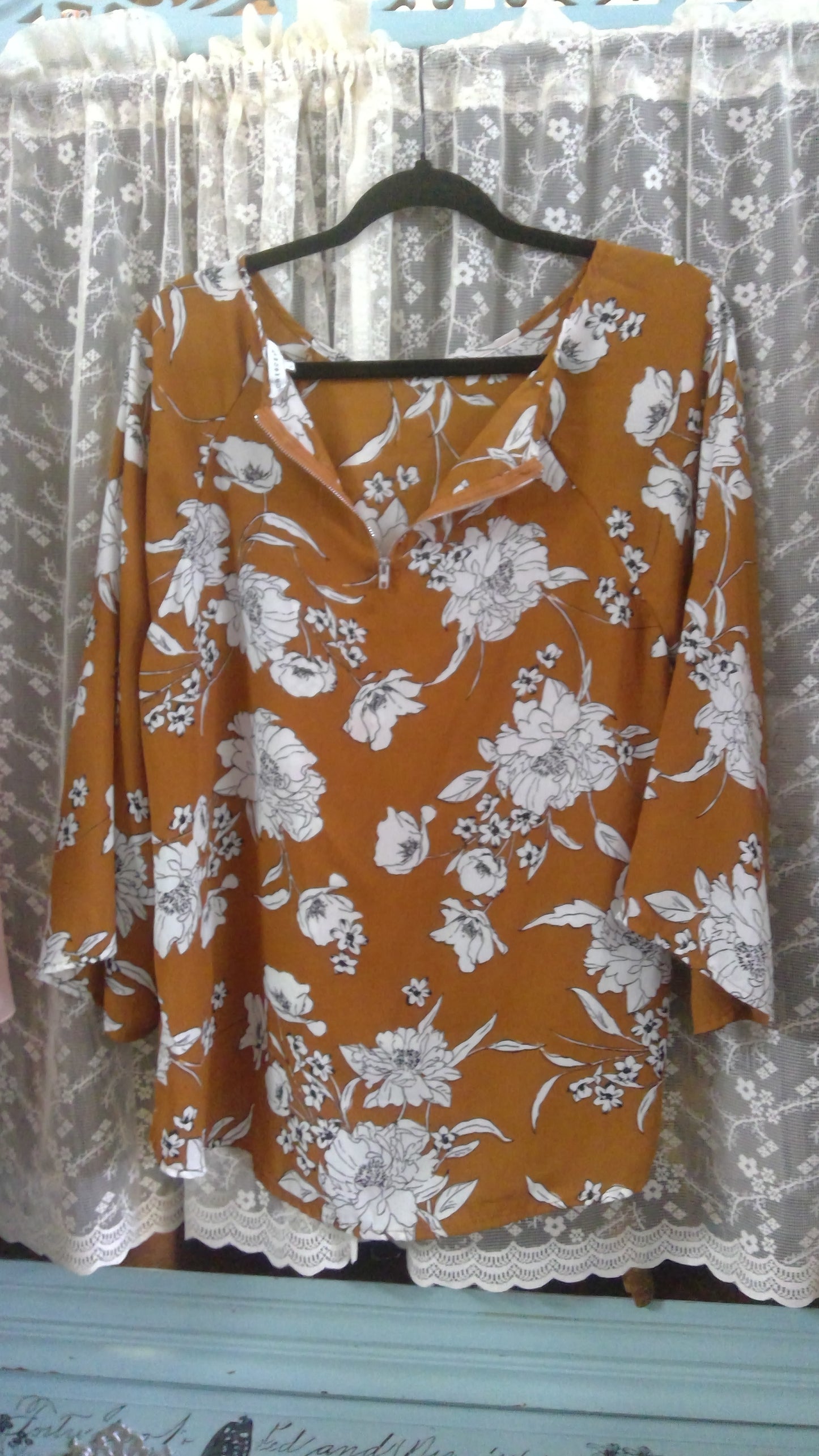 Orange Floral Top