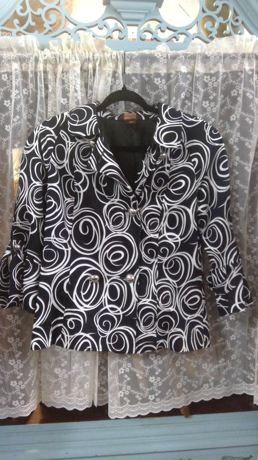 Swirl Pattern Suit Jacket