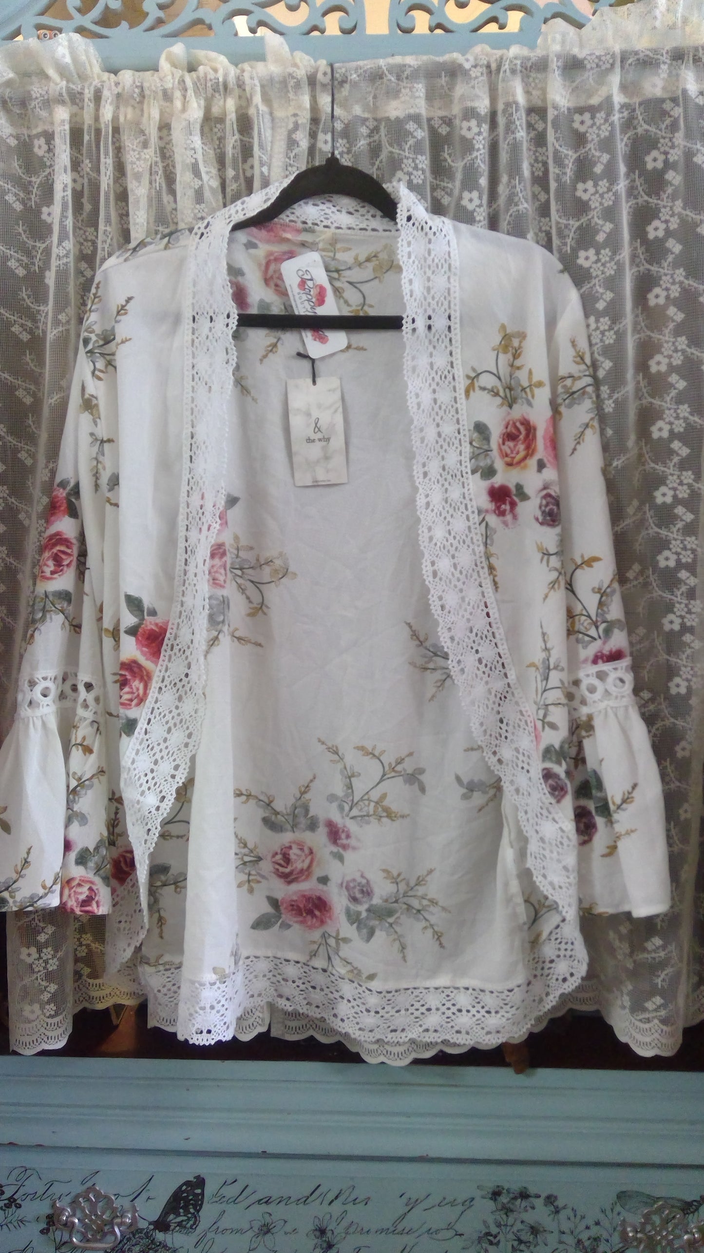 White Floral Cardigan