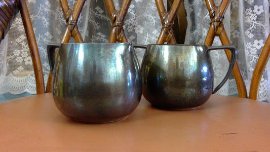 Vintage Empire Crafts Quadruple-Plate Creamer & Sugar Bowl Set – Silverplate