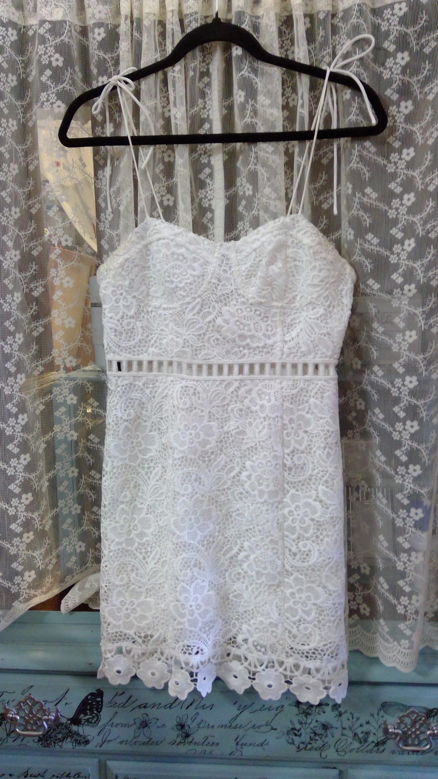 White Lace Mini Dress