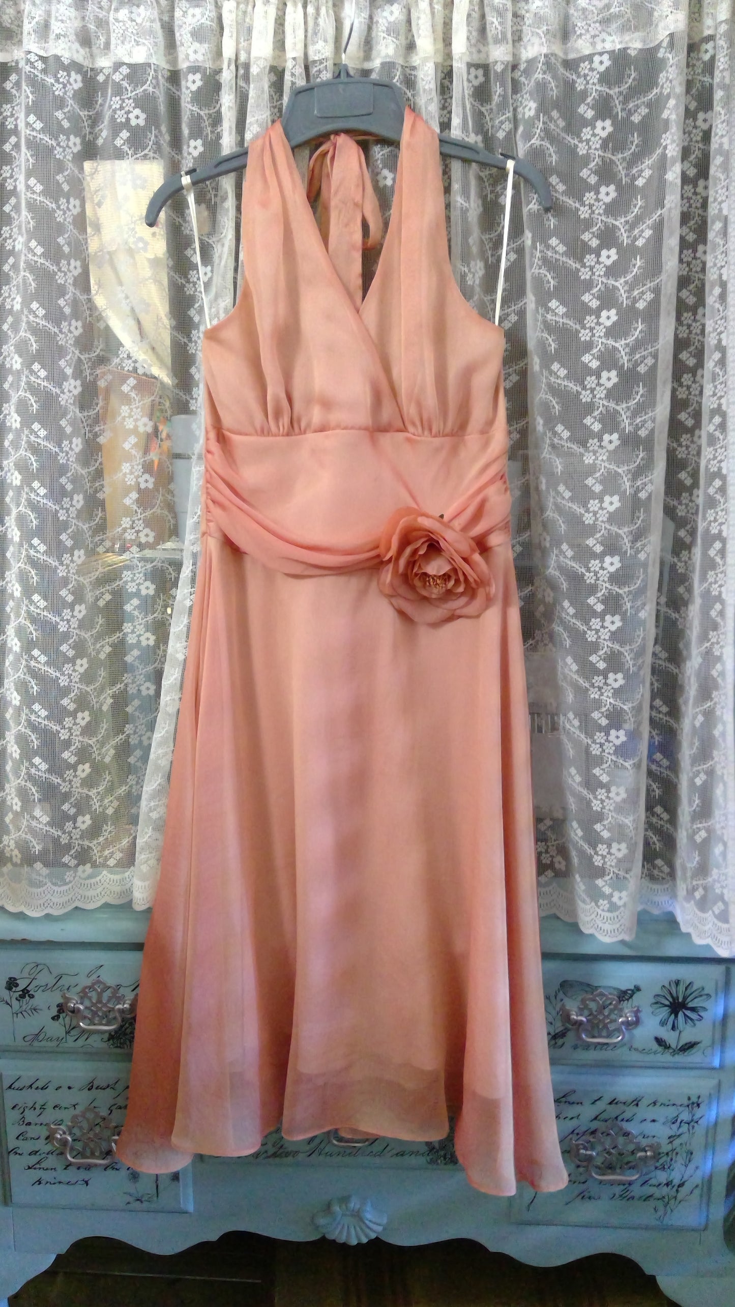 Peach Semi-Formal Rose Dress