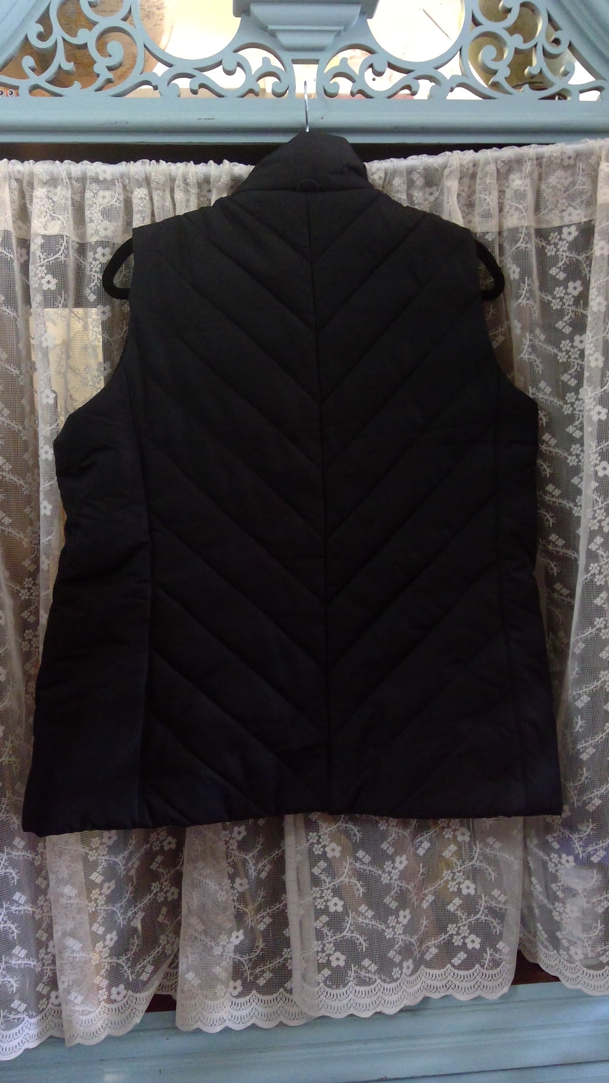 Lands' End Black Puffer Jacket "We Care Daily Clinics" | Size M