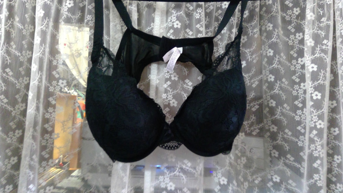 Aden & Their Sublime Collection Black Floral Lace Bra | 46C