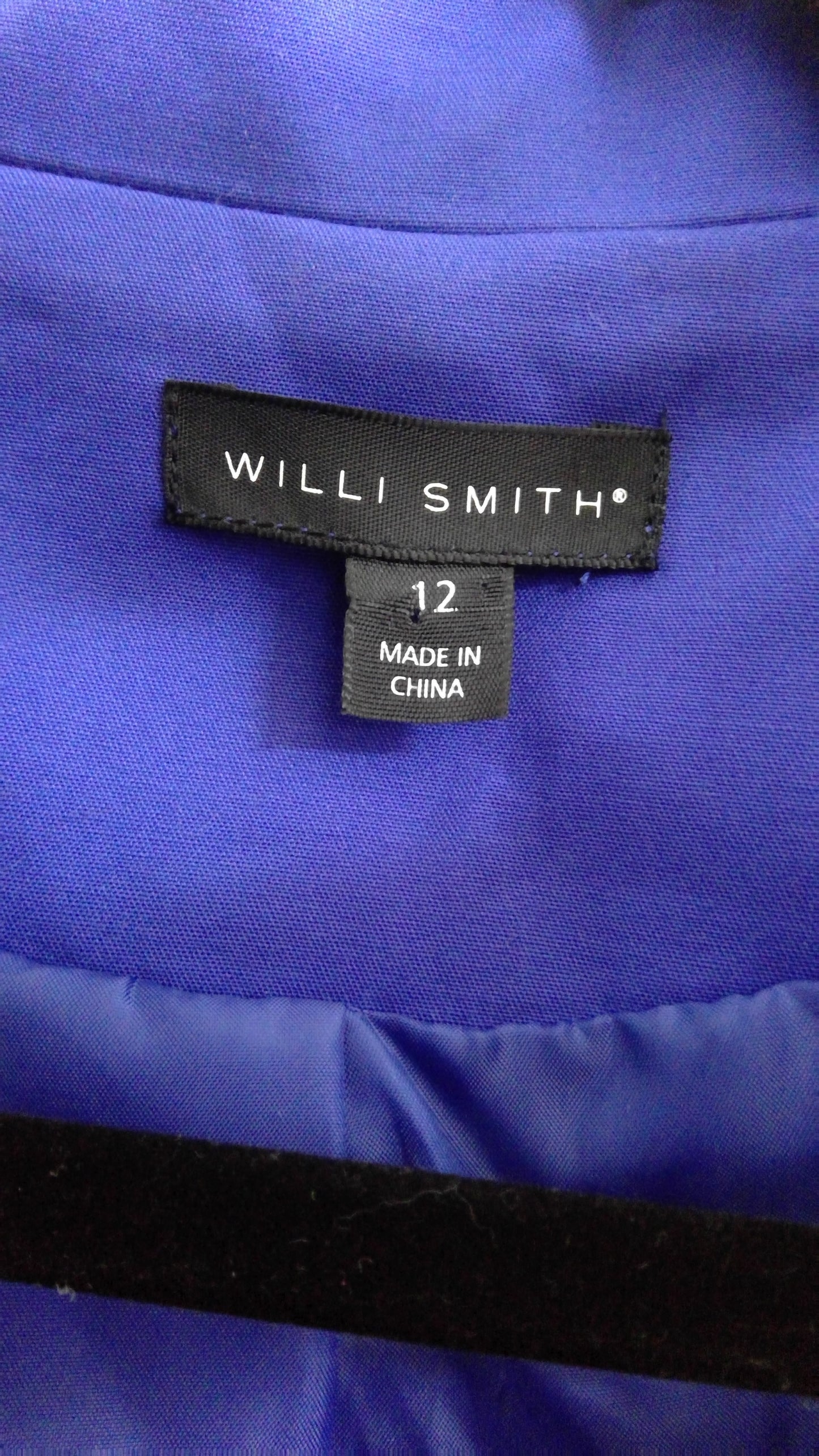 2000s Blue Cotton Stretch Blazer | Willi Smith | Size 12 | Tailored Classic