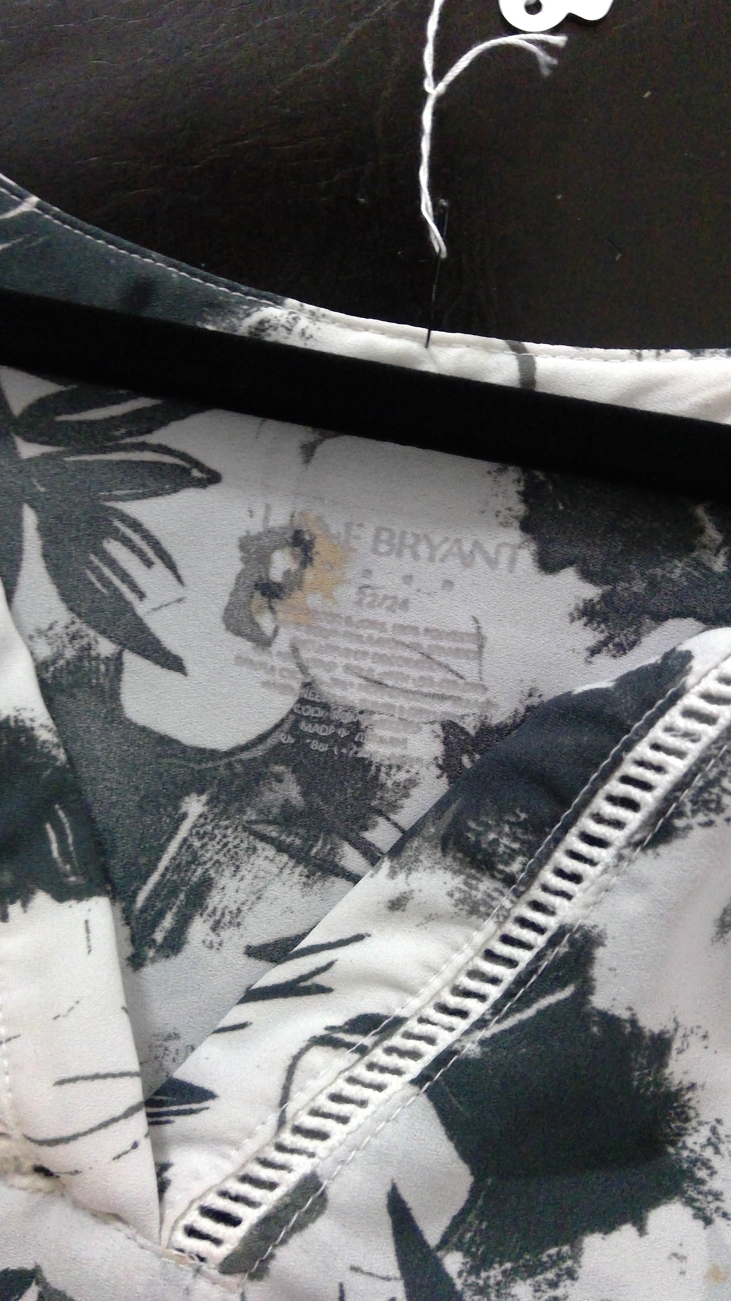 White Sheer Floral Blouse | Lane Bryant | Gray & Beige Print | Size 24