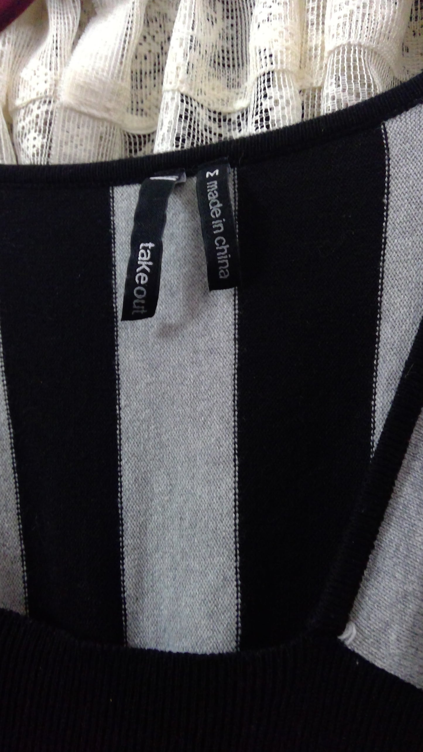 Y2K Gray & Black Striped Sweater Dress | Baby Doll Style | Take Out | Size M