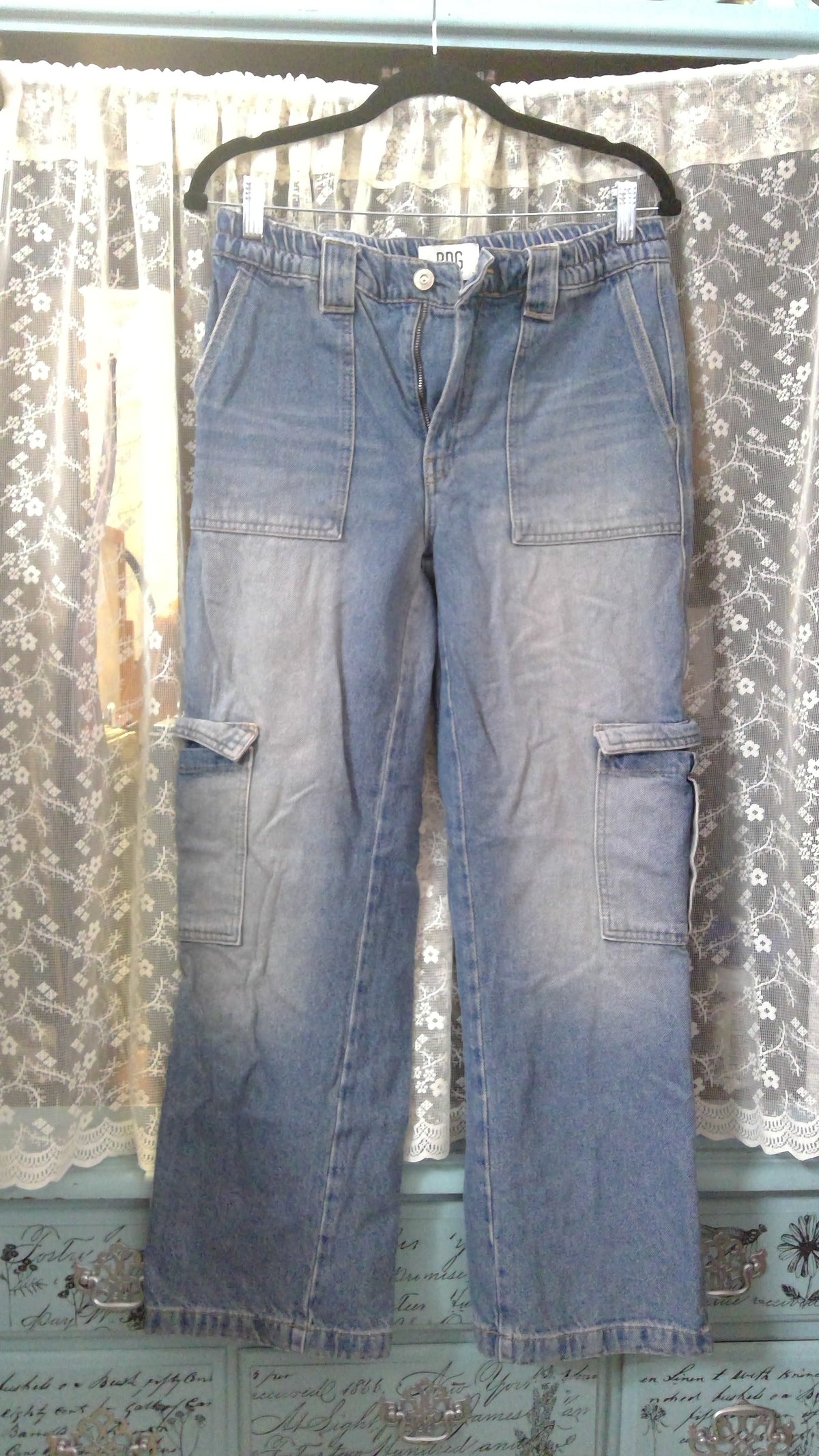 BDG High-Waisted Cargo Jeans | Urban Outfitters | Denim Utility Style | 27W/32L