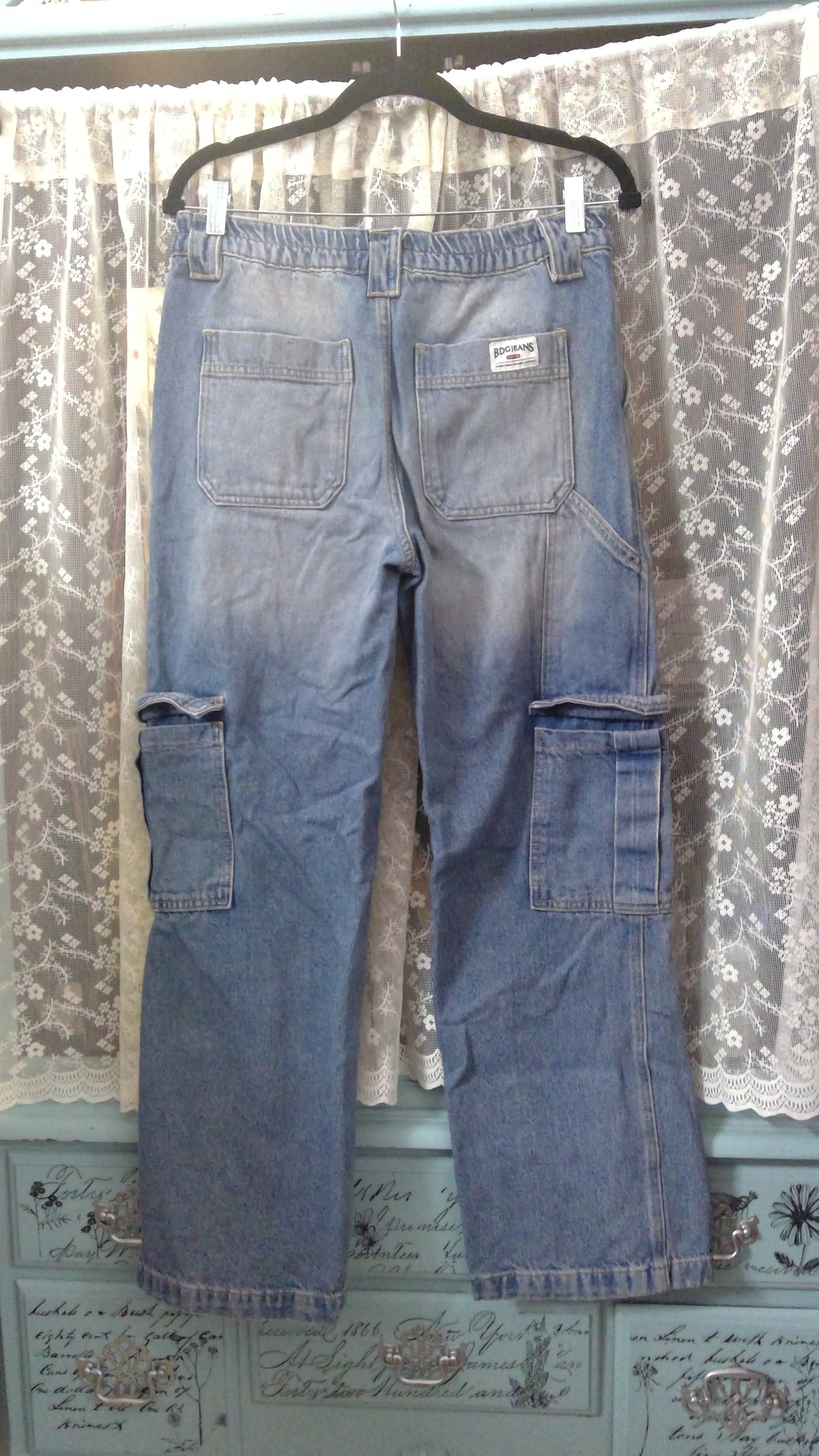 BDG High-Waisted Cargo Jeans | Urban Outfitters | Denim Utility Style | 27W/32L