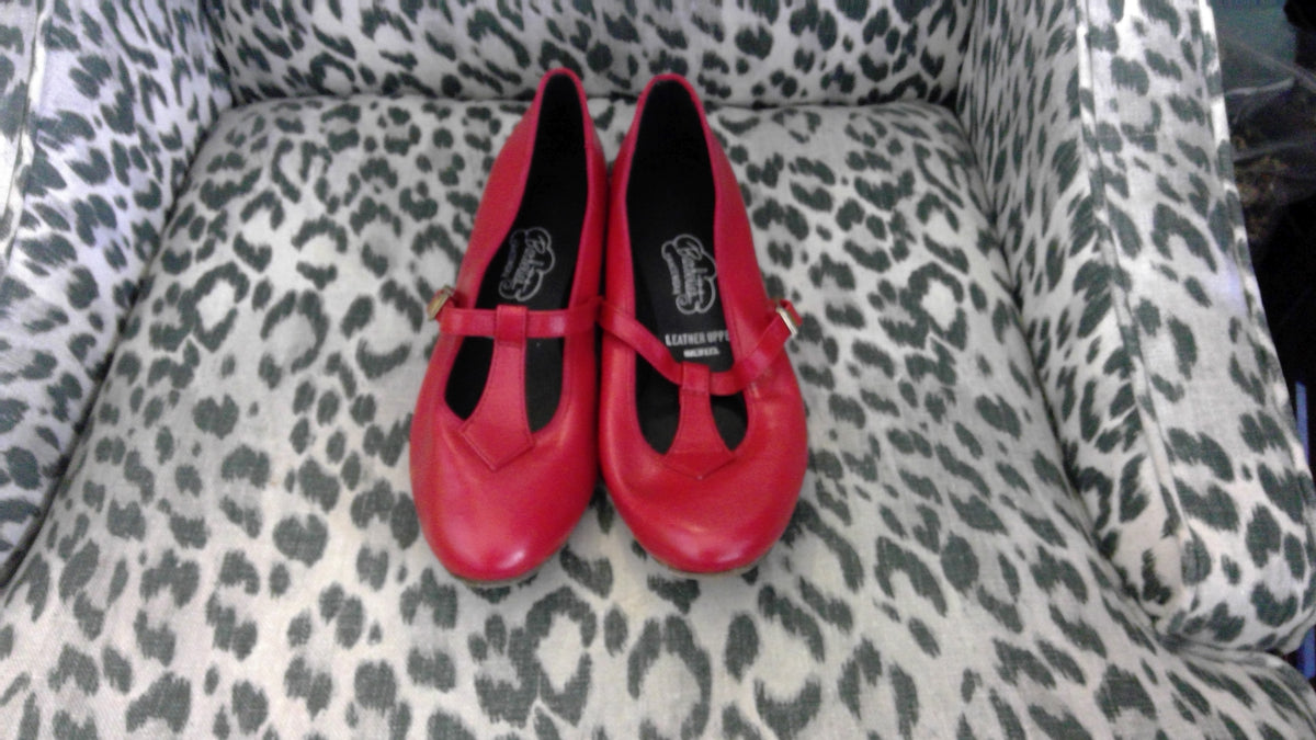 Barbette’s Dancewear Red Leather Women’s Dance Shoes – Size 7.5