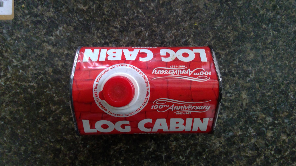 Vintage 1987 Log Cabin Syrup 100th Anniversary Collectible Tin