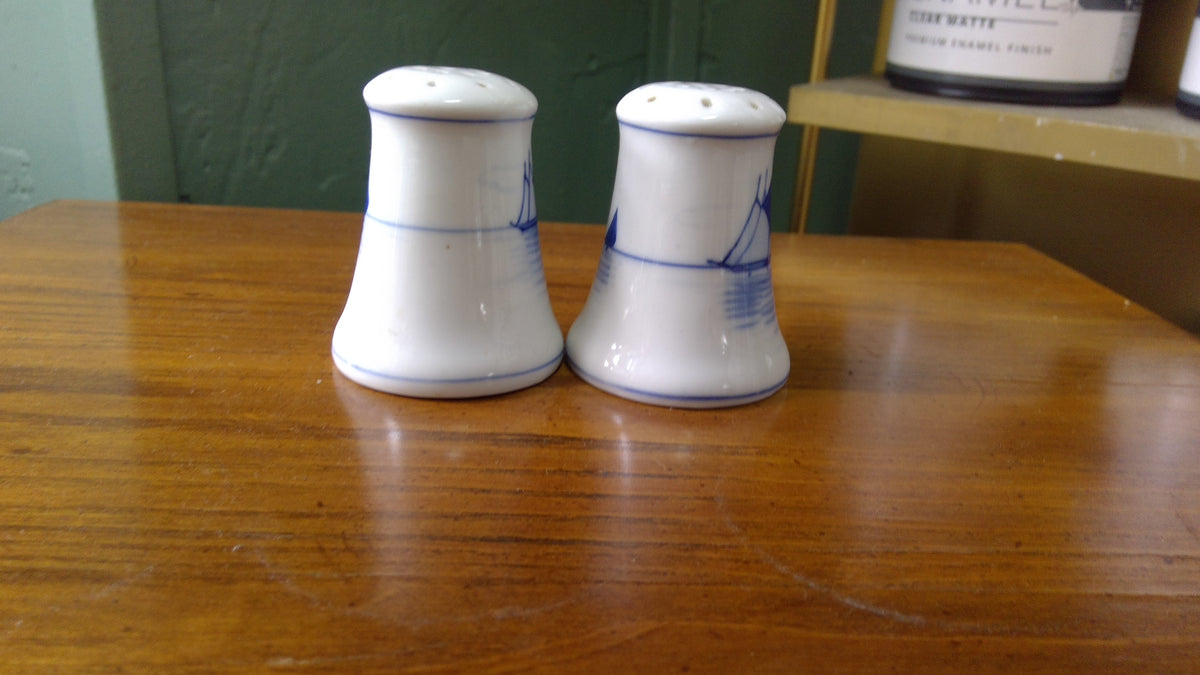 Vintage 1990s Noritake Nippon Sailboat Salt & Pepper Shakers