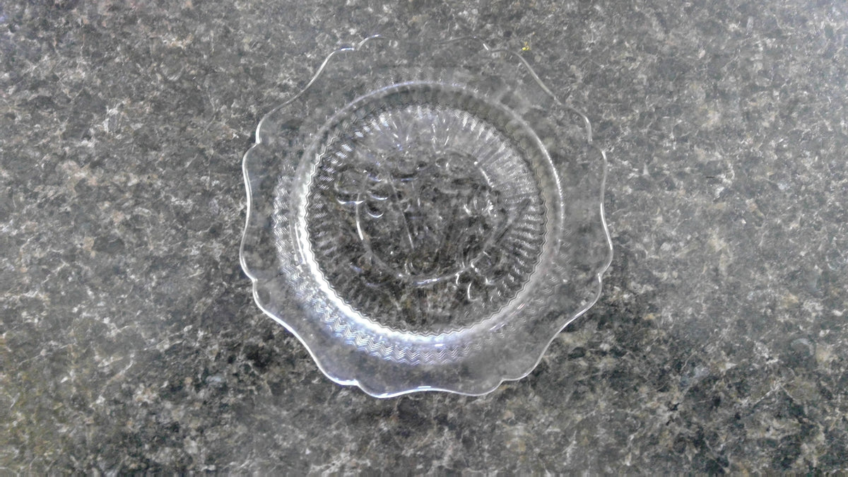4pc set Vintage 1928–1932 Jeannette Glass Iris & Herringbone Depression Glass Saucers