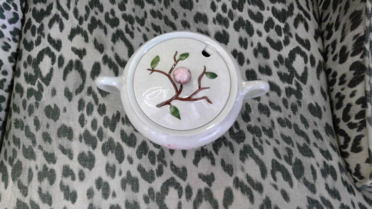 Vintage 1940s Orchard Ware Pink Dogwood Sauce Bowl with Lid