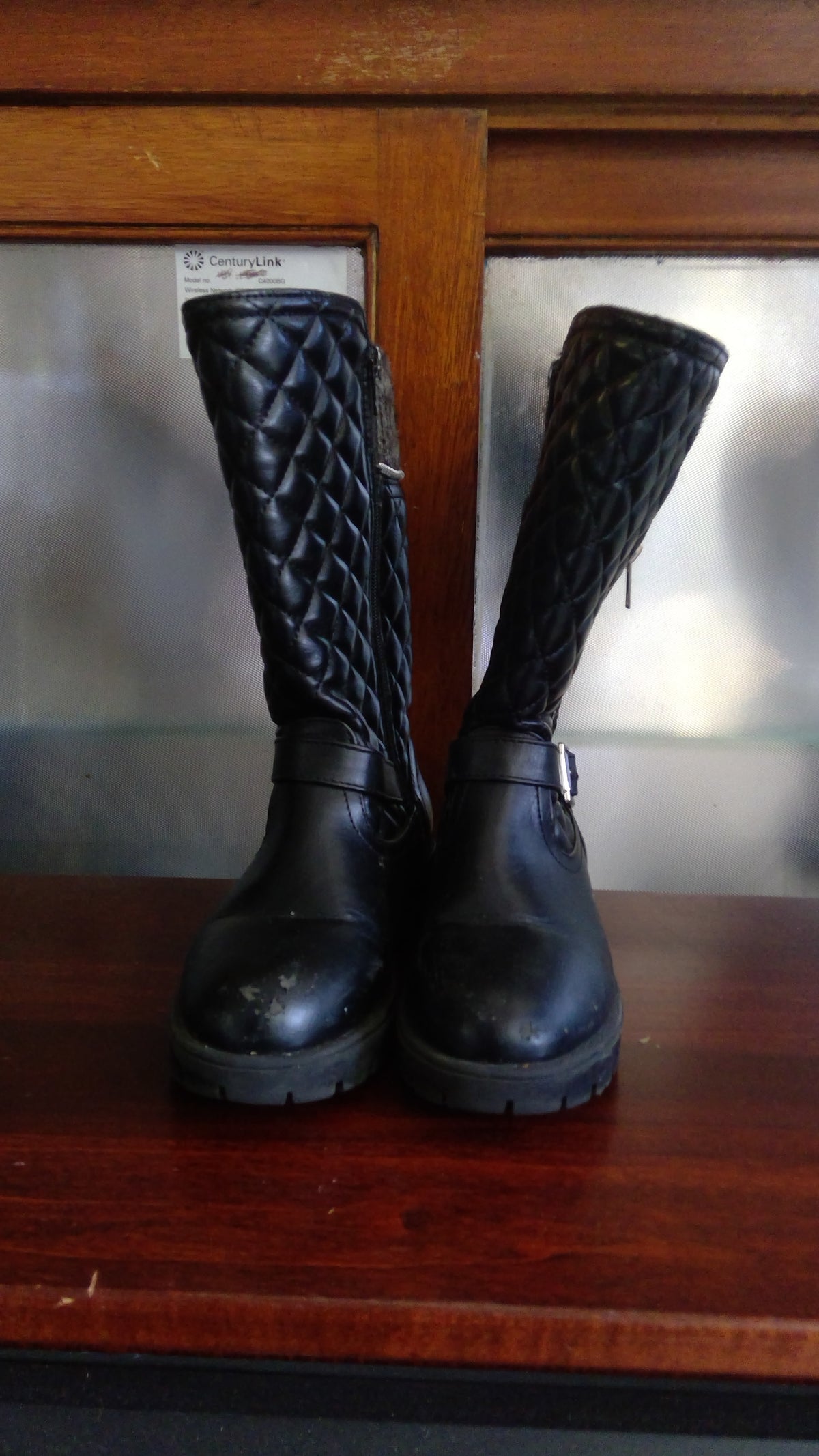 BCBG Girls Quilted Boots – Size 1, Knit Trim & Buckle Detail