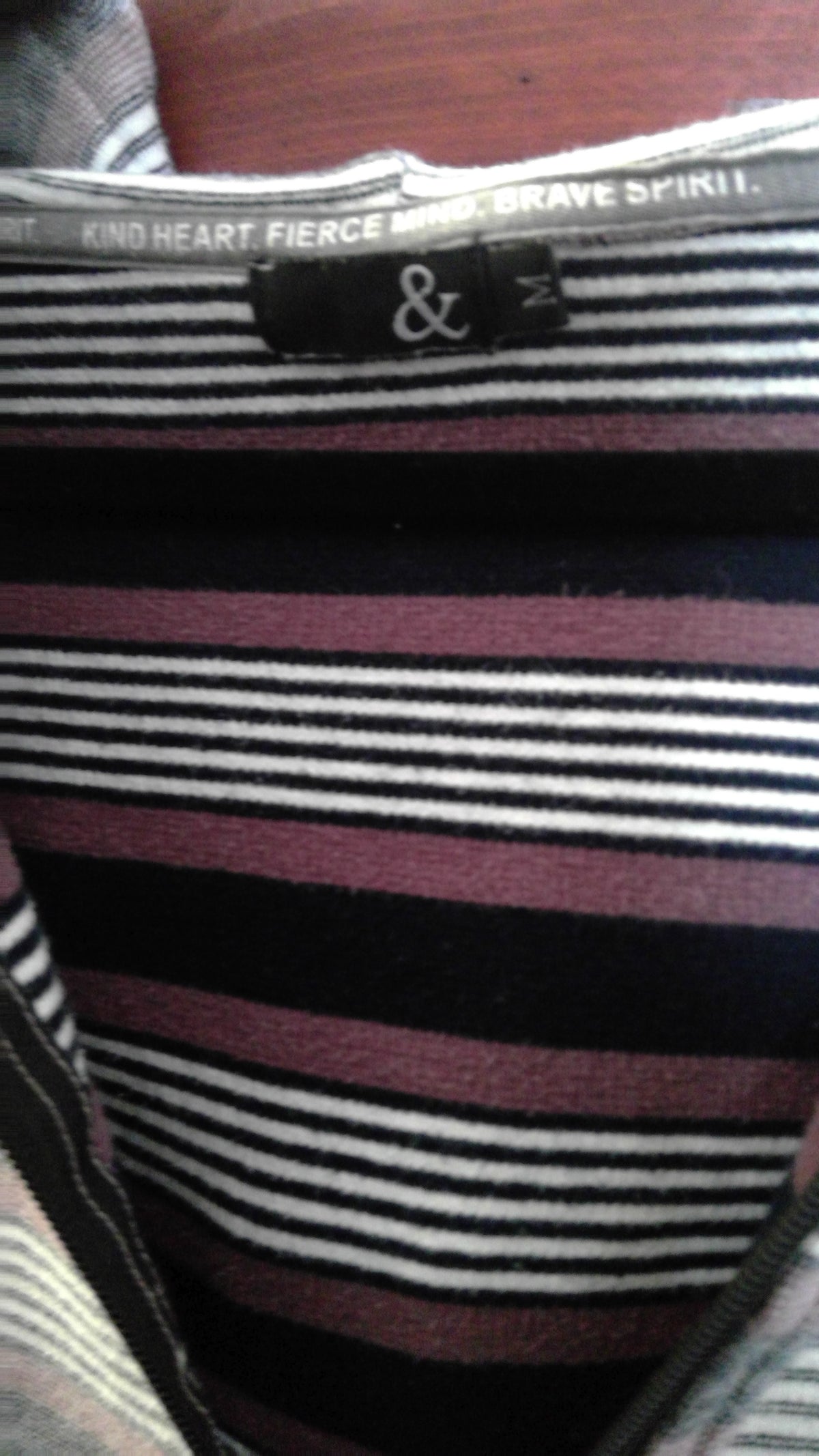 & Brand Pink, White & Gray Striped Half-Zip Hoodie – Size Medium