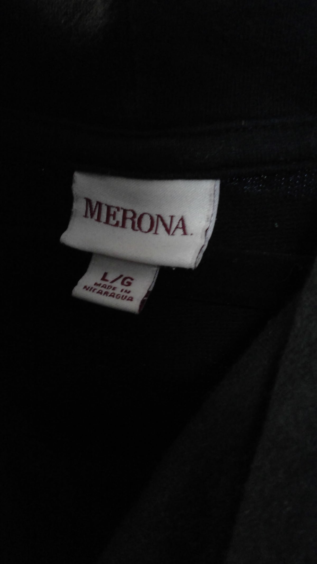 Merona Black Long-Sleeve Cowl Neck Tunic – Size Large, Ribbed Hem