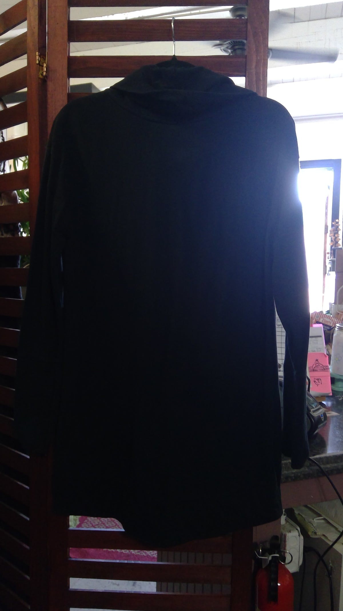 Merona Black Long-Sleeve Cowl Neck Tunic – Size Large, Ribbed Hem