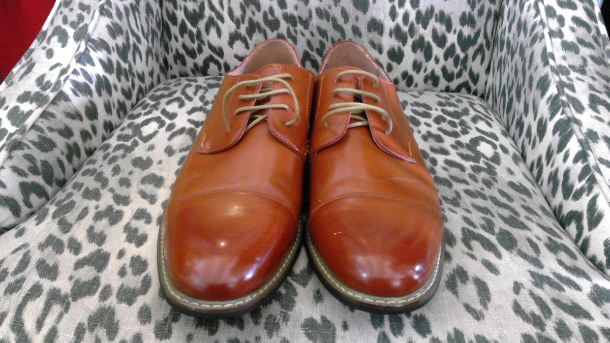 Bruno Marc Men’s Tan Cap Toe Dress Shoes – Size 11