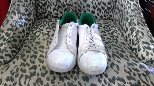 Lacoste Men’s Hydez Leather Sneakers – White & Green, Size 9