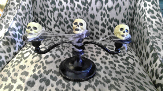 DIY Halloween Skull Candelabra