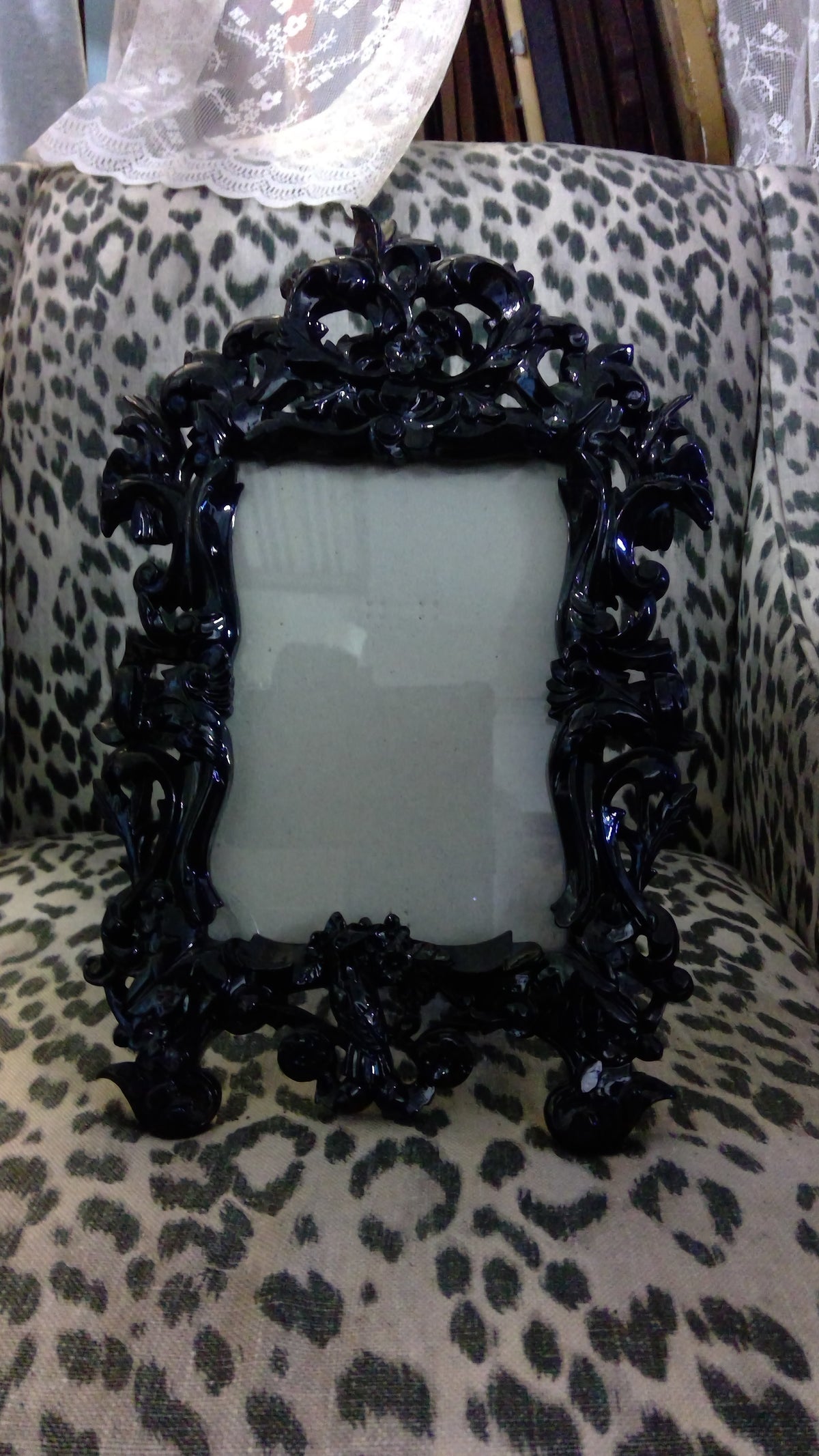 Nordstrom Black Gothic Rococo Picture Frame – Ornate Scrollwork & Crest