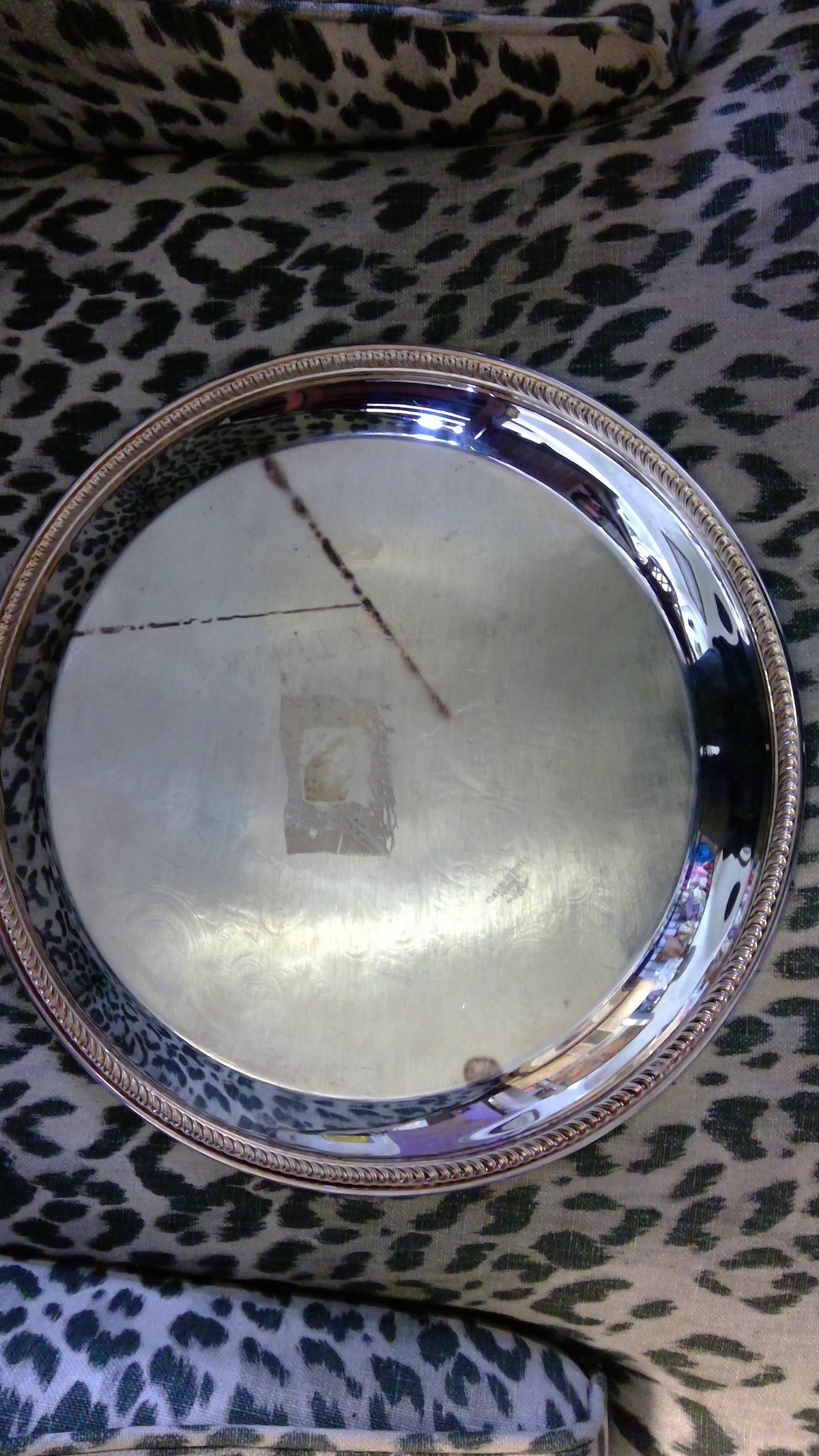 Vintage F.B. Rogers Silver Co. Silver-Plated Serving Platter – Engraved Design, 12"